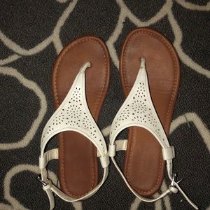 white sandals